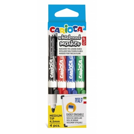 CARIOCA 6 Whiteboard Markers Medium Tip 4.5mm