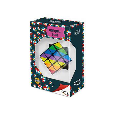 Cubo 3X3 Unequal da Cayro na embalagem original, mostrando o design assimétrico e as cores vibrantes.