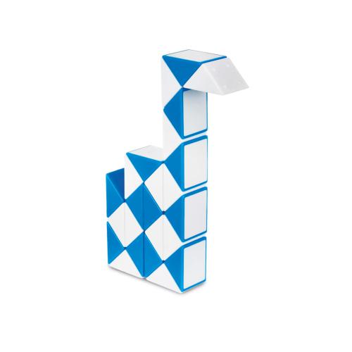 Cayro Cubo de Rubik Magic Snake transformado numa forma de cisne, demonstrando a sua flexibilidade.