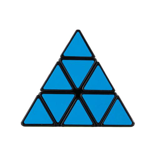 Imagem do Cayro Cubo de Rubik Pirâmide com um lado na cor azul, destacando o design triangular do puzzle.