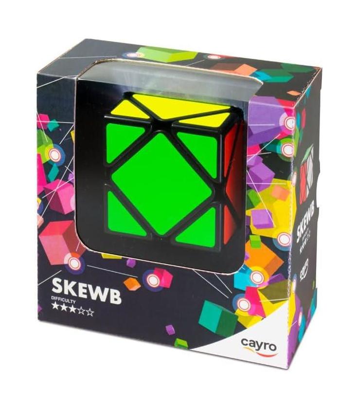 O Cayro Cubo Shewb dentro da sua embalagem original, mostrando as cores vibrantes e o nível de dificuldade indicado.