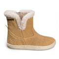 Botas barefoot Chetto em pele natural na cor camel com formato anatomico infantil