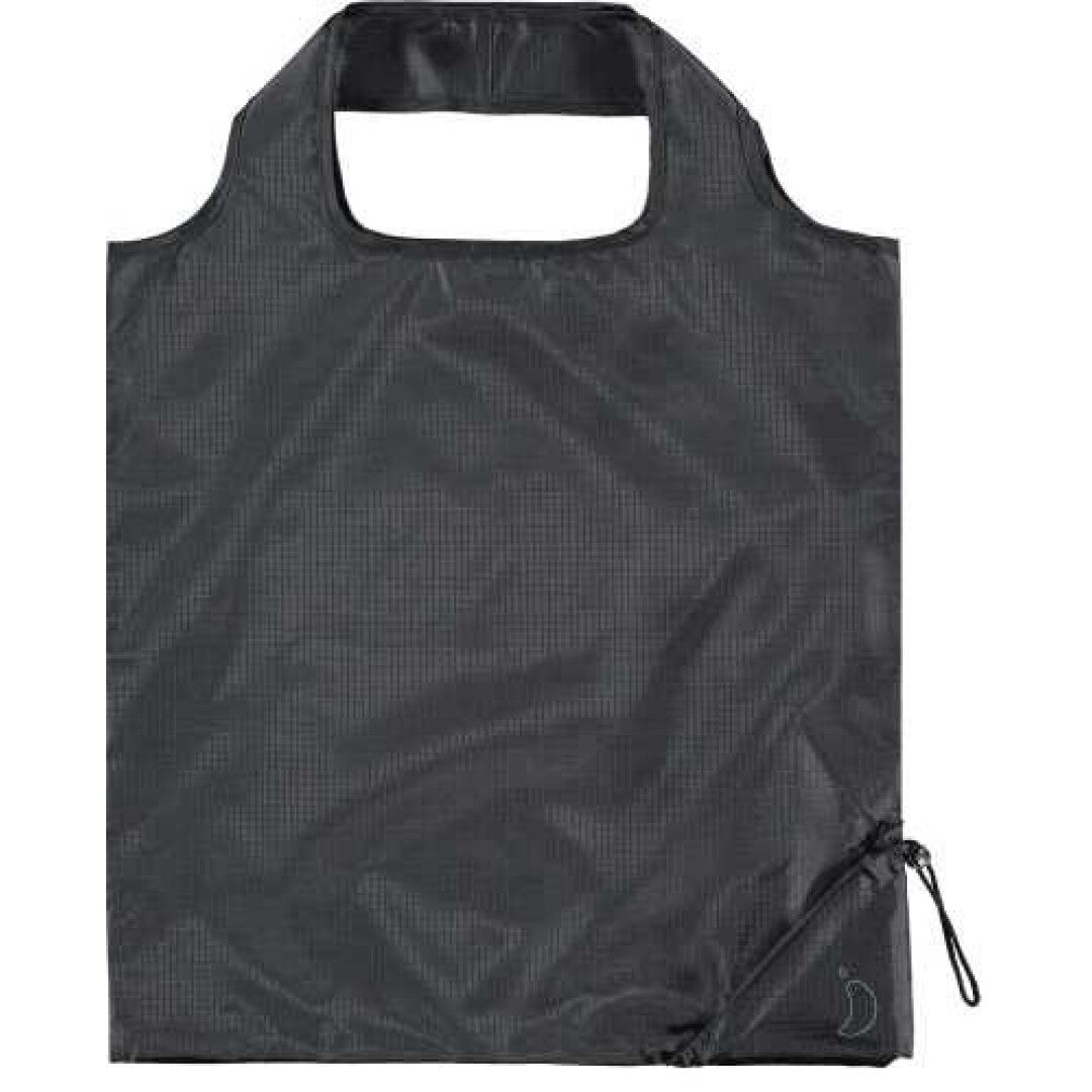 Bolsa Chilly's Eco reutilizável de 20L em tecido cinzento escuro/preto com textura quadriculada subtil e fecho de cordão.