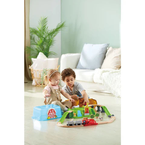 Hape Kit Construção cidade e comboio 48 peças