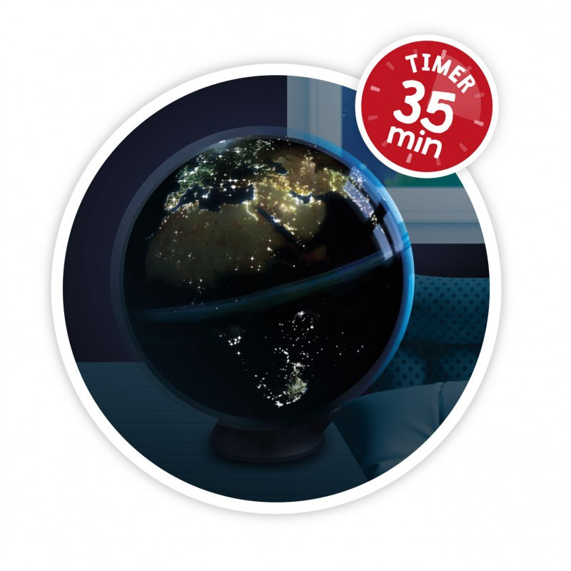 Buki rotating world globe with lights 20cm