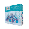 Embalagem do Clever Clixx Mega Ice Crystal Pack com 180 peças, mostrando um castelo construído e benefícios como "Creativity Booster" e "Fine Motor Skills".