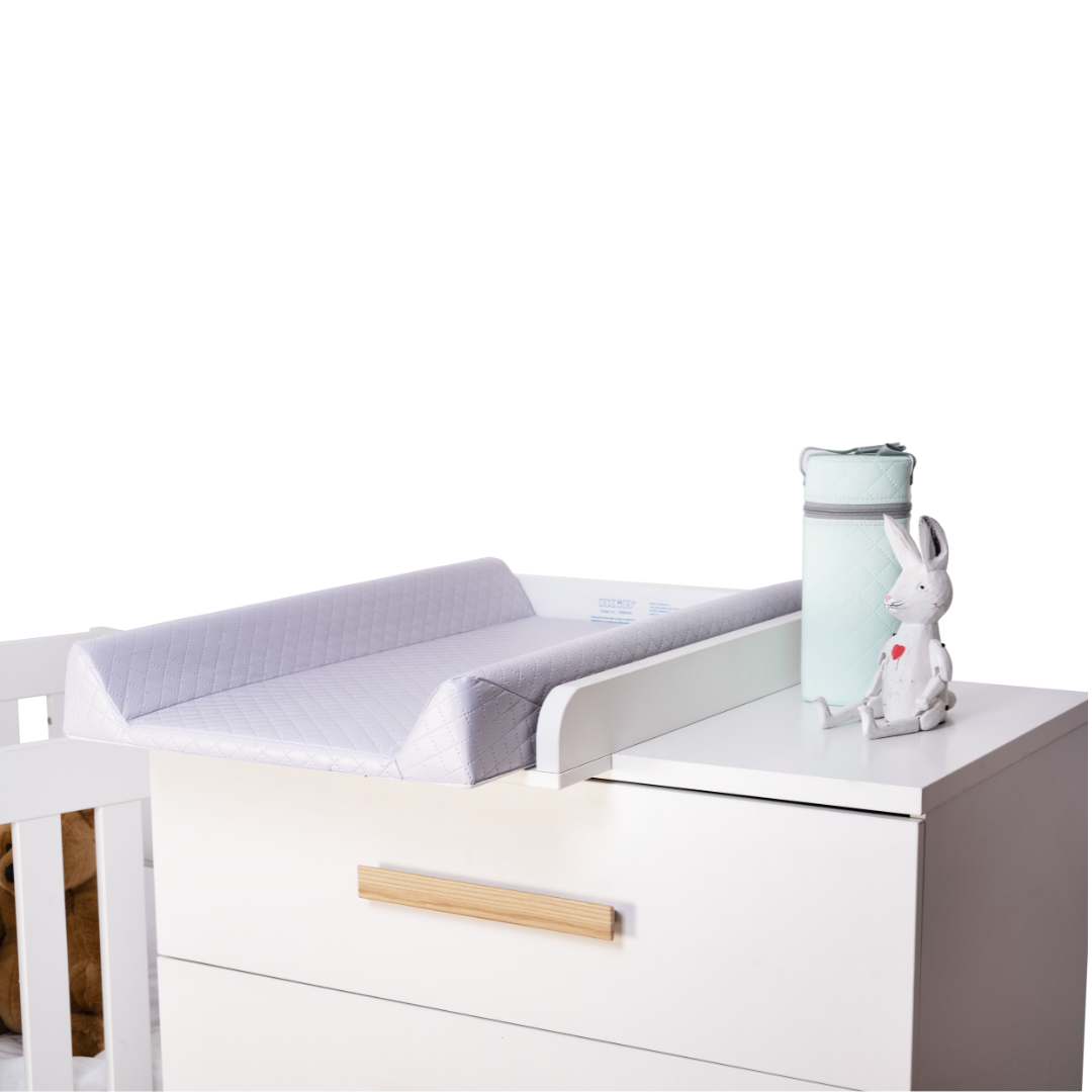 Veneto Cómoda muda-fraldas de 3 gavetas branco e natural da IKID, fotografia 2