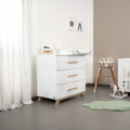 Veneto Cómoda muda-fraldas de 3 gavetas branco e natural da IKID, fotografia 1