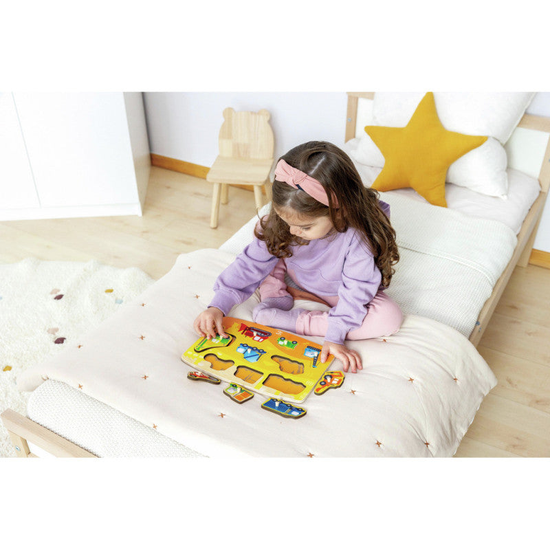 Hape Puzzle de encaixe Veiculos de Construção