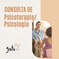 Anúncio de "Consulta de Psicoterapia/Psicologia" do Centro Desenvolvimento Parental com psicóloga a interagir com mãe e criança.