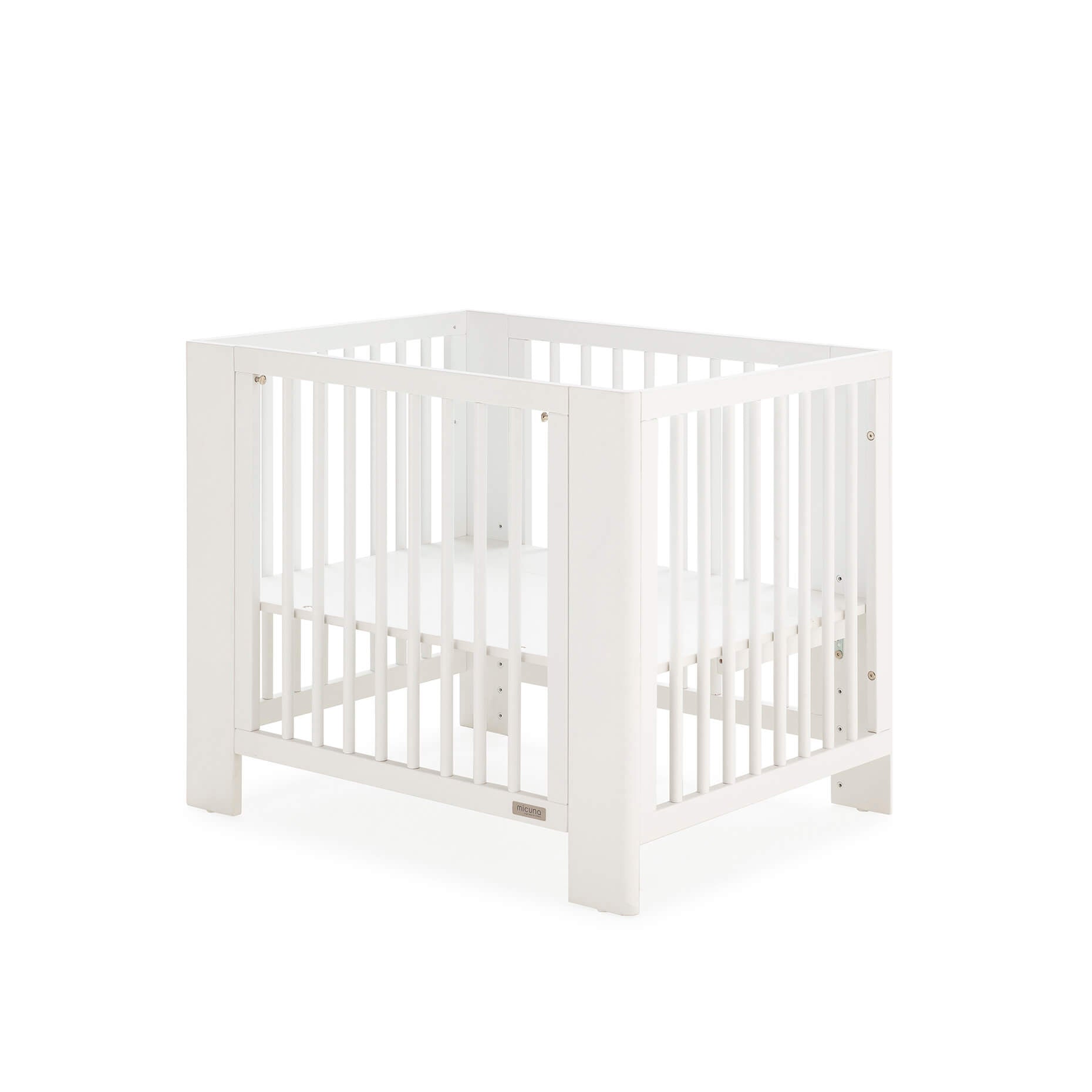 Converbaby Mini-berço de co-sleeping evolutivo 90x50 em branco, configuração de berço clássico.