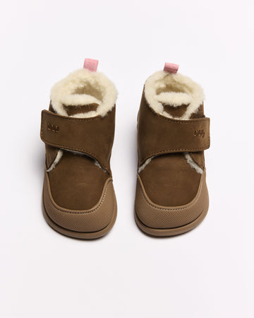 Coucouçava Barefoot Bota com pelo Brown