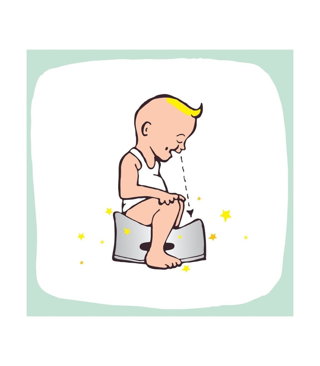 Ilustração de uma criança a usar o Magic Potty, destacando o design amigável e o conforto para a criança durante o processo de desfralde.