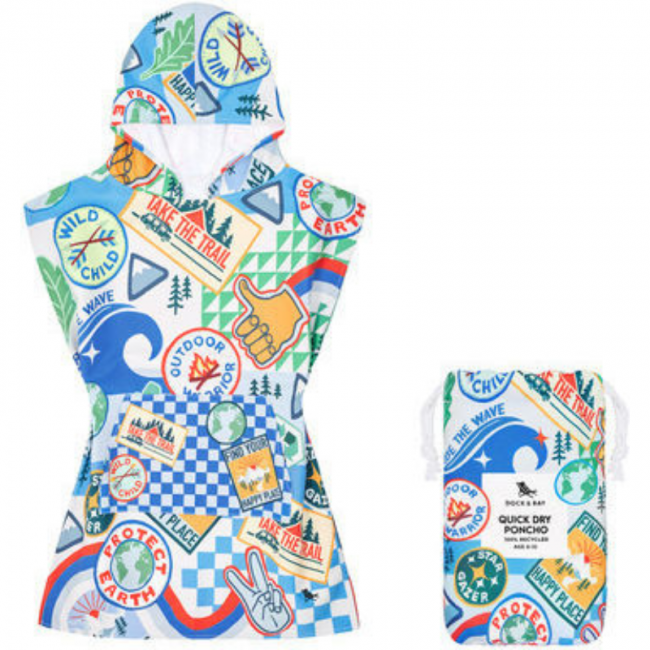 Dock and Bay Quick-Dry Absorbent Beach/Pool Poncho S 3-5 years