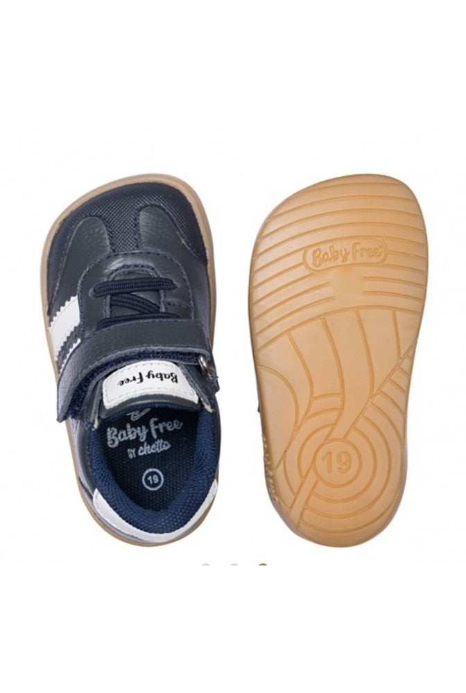 BabyFree Barefoot Sneakers White with Elastics