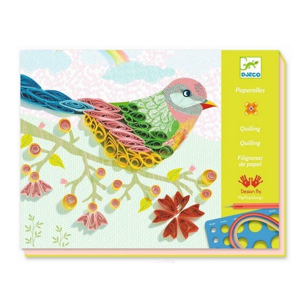 Kit de filigranas de papel Djeco Espiral de Estações com ferramentas e ilustrações