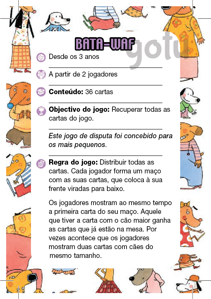 Como jogar Djeco Bata-Waf: objetivo, conteúdo (36 cartas) e regra básica do jogo.