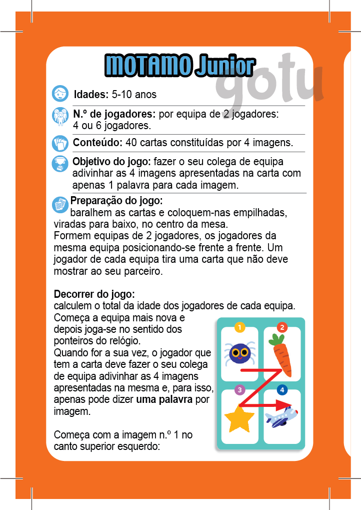 Informações detalhadas sobre o jogo Djeco Motamo Junior, incluindo idade recomendada, número de jogadores e objetivo do jogo.