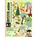 Capa do jogo Djeco Myster Animo, com ilustração colorida de animais numa floresta. Jogo de observação e rapidez para crianças.