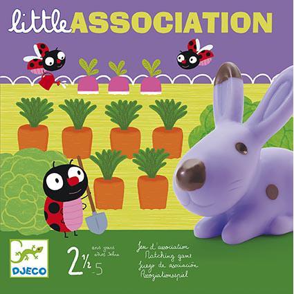 Jogo de cartas Little Association da Djeco com ilustrações de animais e habitats coloridos