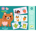 Puzzle educativo Djeco Duo Cores com peças de cartão para associação de cores.