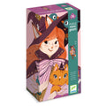 Caixa do Djeco Puzzle Gigante Lily, a Bruxa, com ilustração da menina bruxa ruiva e o seu gato, indicando 36 peças e 1m de tamanho.