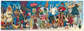 Ilustração completa do Djeco Puzzle panorâmico orquestra fantasia 500 peças, com todos os personagens fantásticos.