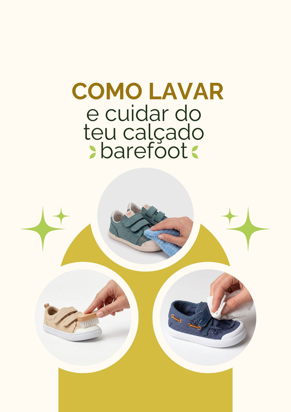 Capa do e-book digital Como lavar e cuidar do teu calçado barefoot da loja Gotu