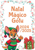 Capa do Ebook "Natal Mágico Gotu 2024/2025" com mascote canguru festivo e um presente verde de Natal.