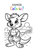 Capa do Ebook "Desenhos para colorir" da Gotu, mostrando uma ilustração simples a preto e branco, ideal para crianças.