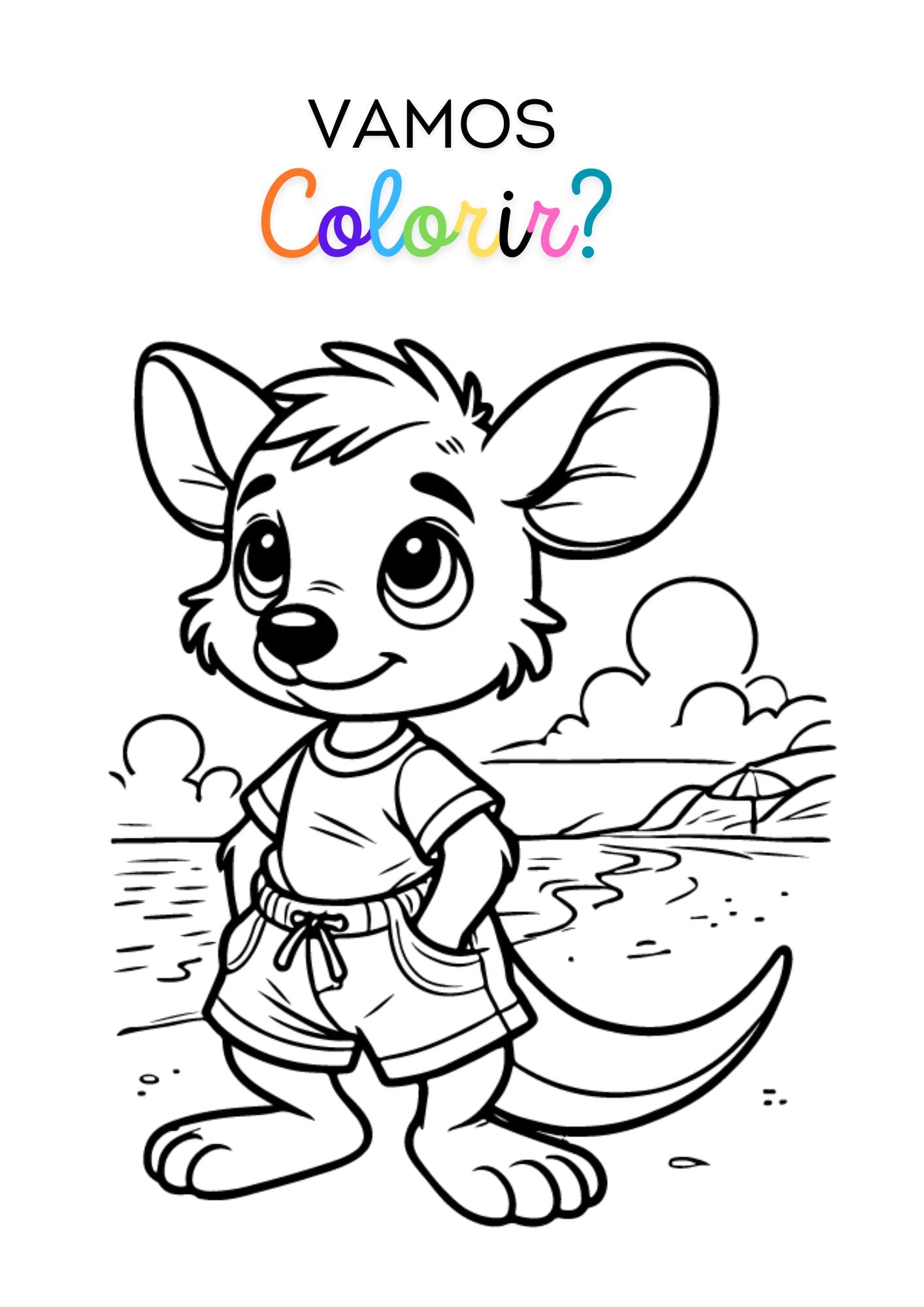 Capa do Ebook "Desenhos para colorir" da Gotu, mostrando uma ilustração simples a preto e branco, ideal para crianças.