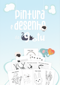 Exemplo de página de atividades do Ebook Gotu com desenhos simples de objetos para colorir e estimular a criatividade artística.