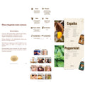 Página interior do Ebook "Manual do Aromaterapeuta" com tabela de óleos vegetais comuns, usos contra insetos e detalhes sobre os óleos Copaiba e Peppermint.