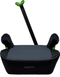 Vista frontal da cadeira auto Osann Junior Isofix Gurtfix i-Size com a barra de fixação ISOFIX estendida, apresentando a estrutura completa da cadeira e a facilidade de instalação.