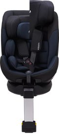 Vista traseira da cadeira auto Hero360 SL i-Size, com o encosto em posição vertical, mostrando a fixação ISOFIX.