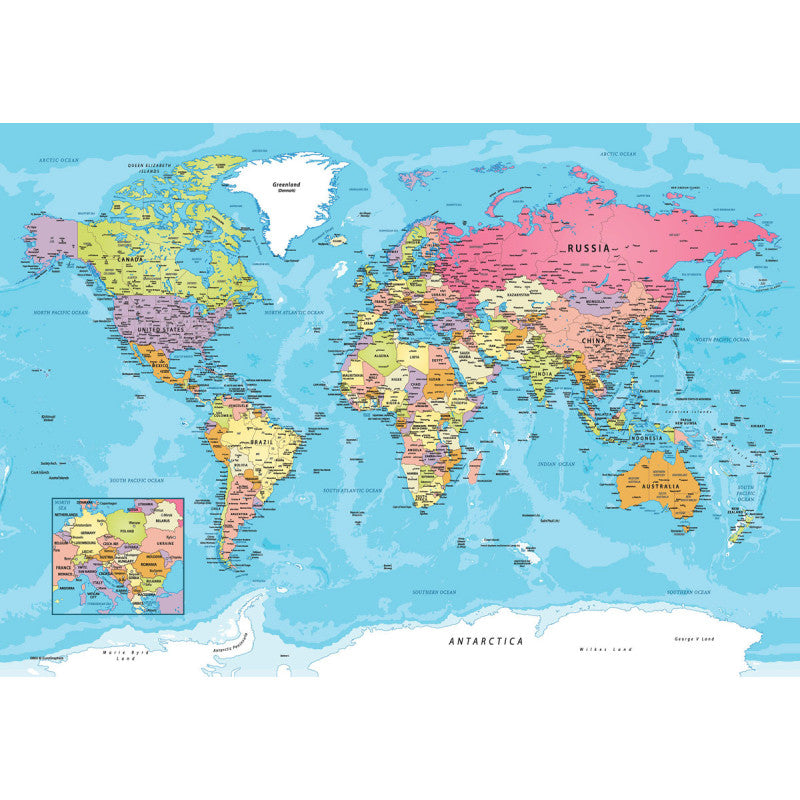 Eurographics - World Map Puzzle with Poster - 550 Pieces