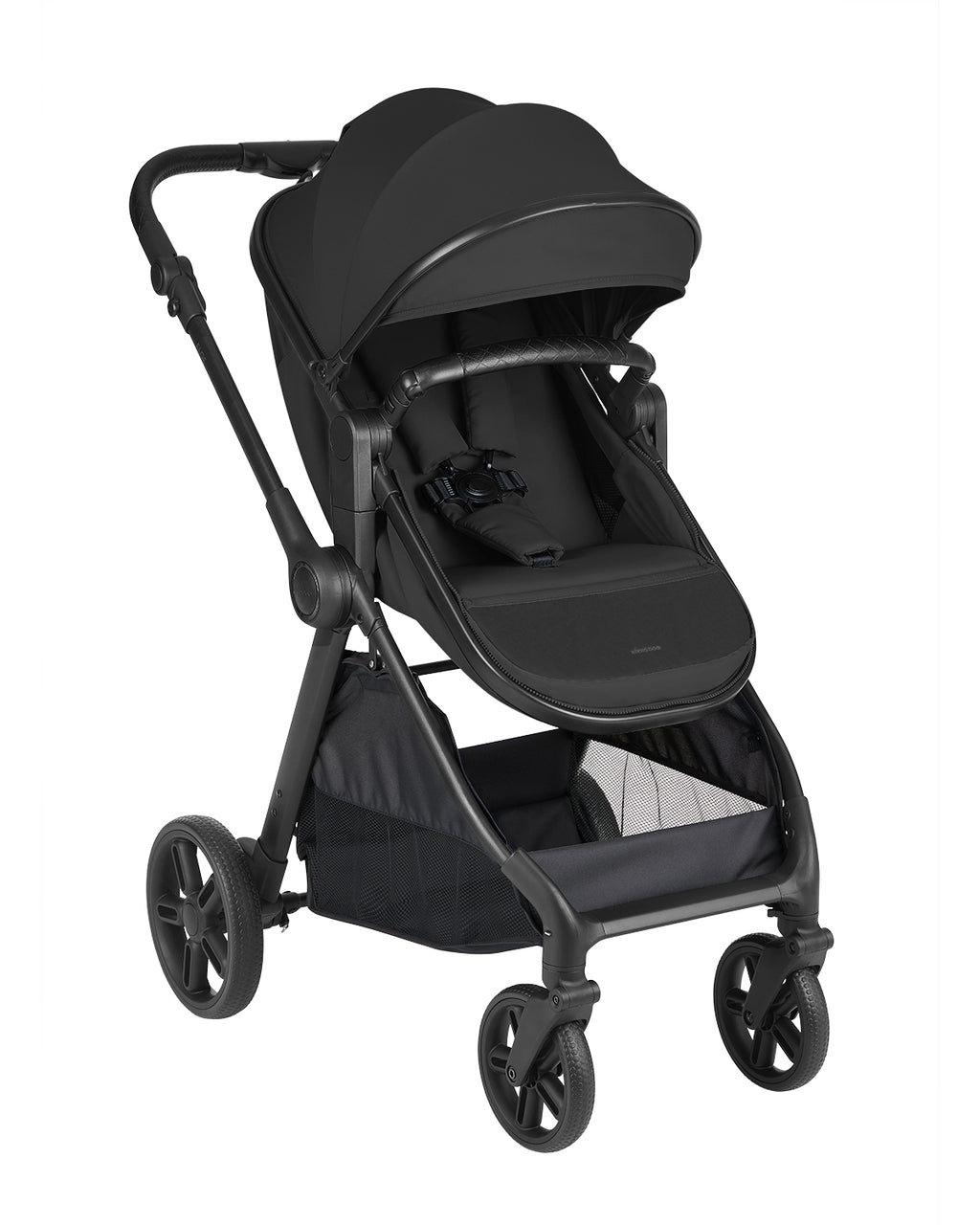 Carrinho de passeio Kikkaboo Eloe 3 em 1 preto com assento reversível e cadeira auto i-Size incluída