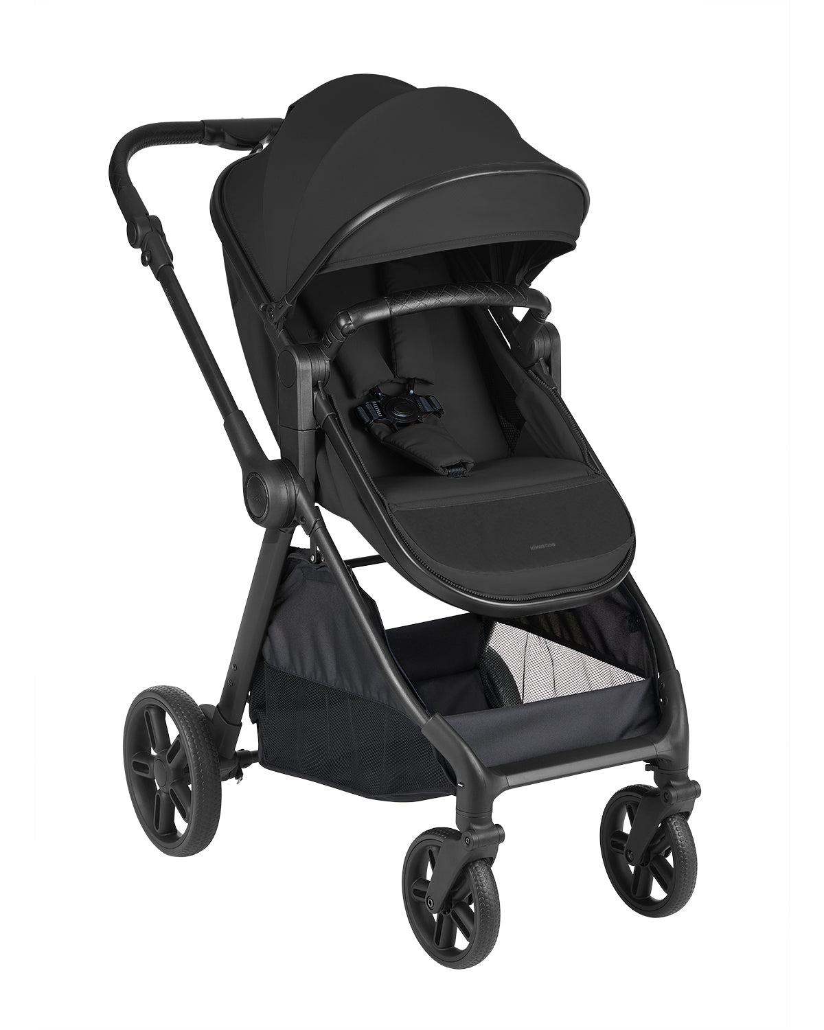 Carrinho de passeio Kikkaboo Eloe 3 em 1 preto com assento reversível e cadeira auto i-Size incluída
