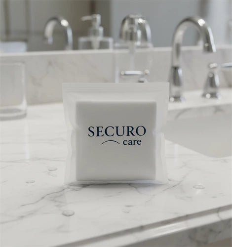 Embalagem Securo Care para proteção feminina em ambiente doméstico.