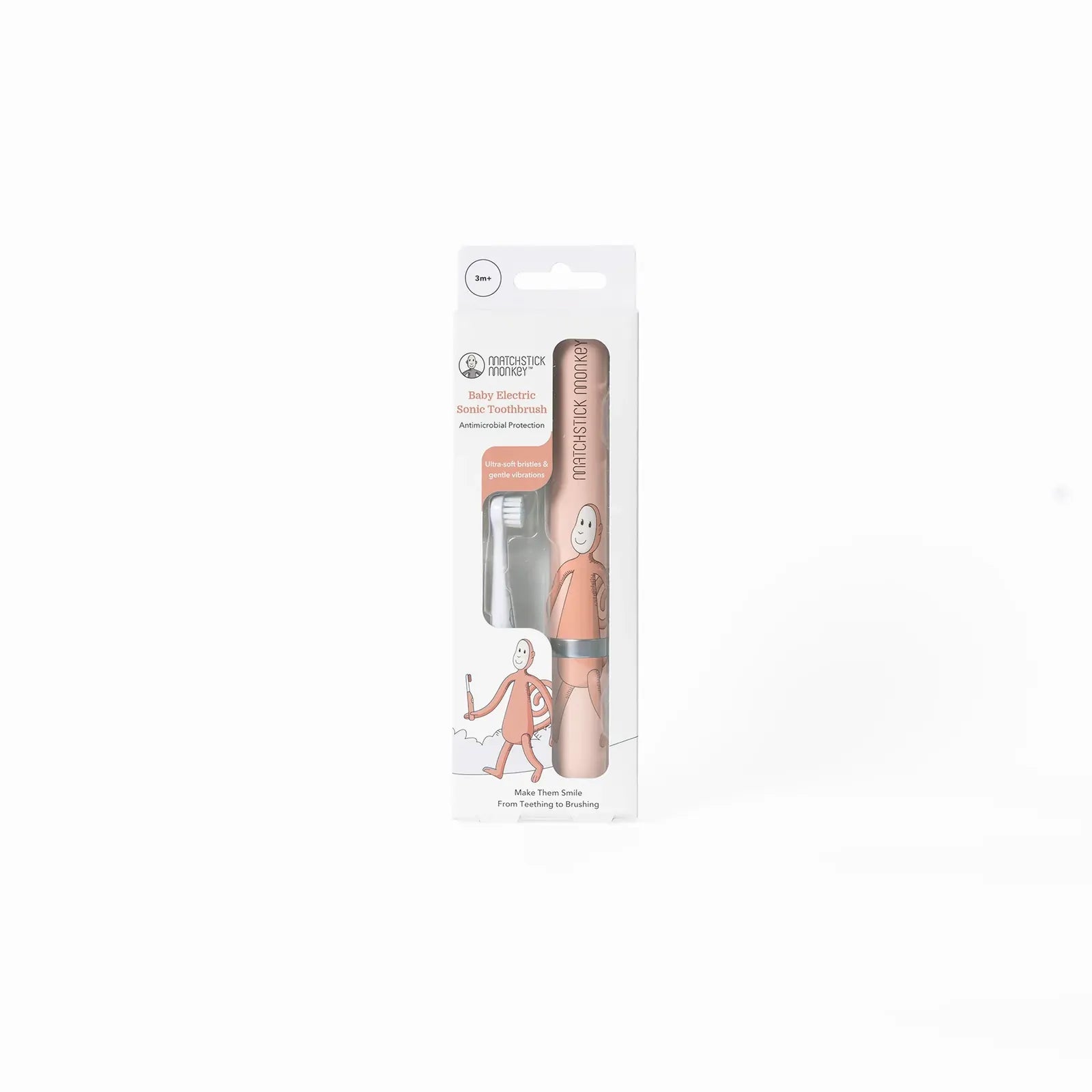 Embalagem da escova de dentes elétrica Matchstick Monkey para bebés