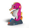 Puzzle 3D Eugy em cartão com modelo de cavalo marinho e cola não tóxica