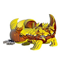 Eugy Puzzle 3D Diabo Espinhoso com peças de cartão montadas