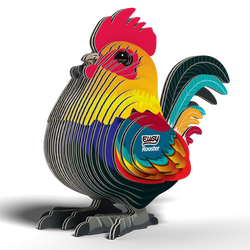 Eugy Puzzle 3D Galo em cartão reciclado com peças numeradas