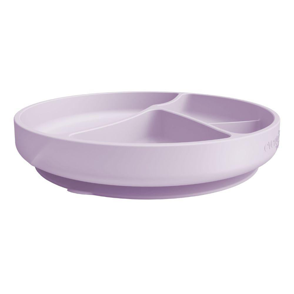 Vista superior do prato Everyday Baby com compartimentos separados para organizar diferentes texturas e alimentos.