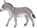 Figura realista de um burro cinzento da marca Mojo, ideal para brinquedos educativos e colecionáveis.