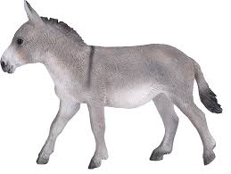 Figura realista de um burro cinzento da marca Mojo, ideal para brinquedos educativos e colecionáveis.