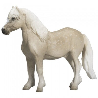 Figura colecionável realista de um cavalo branco e bege da marca Mojo para crianças