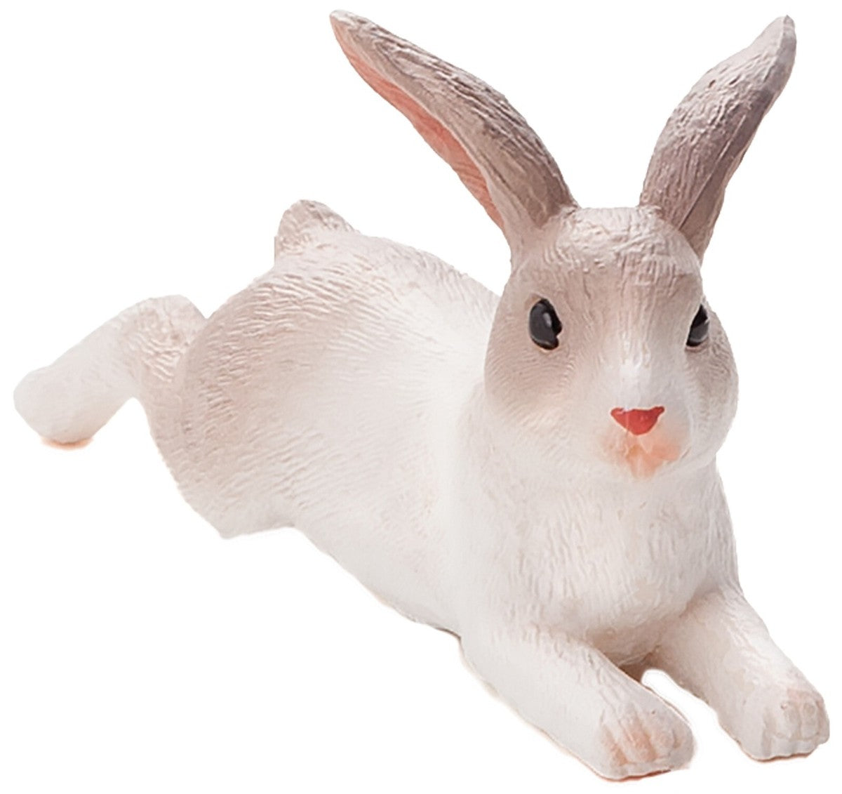 Figura realista de um coelho branco da marca Mojo para brincadeiras educativas