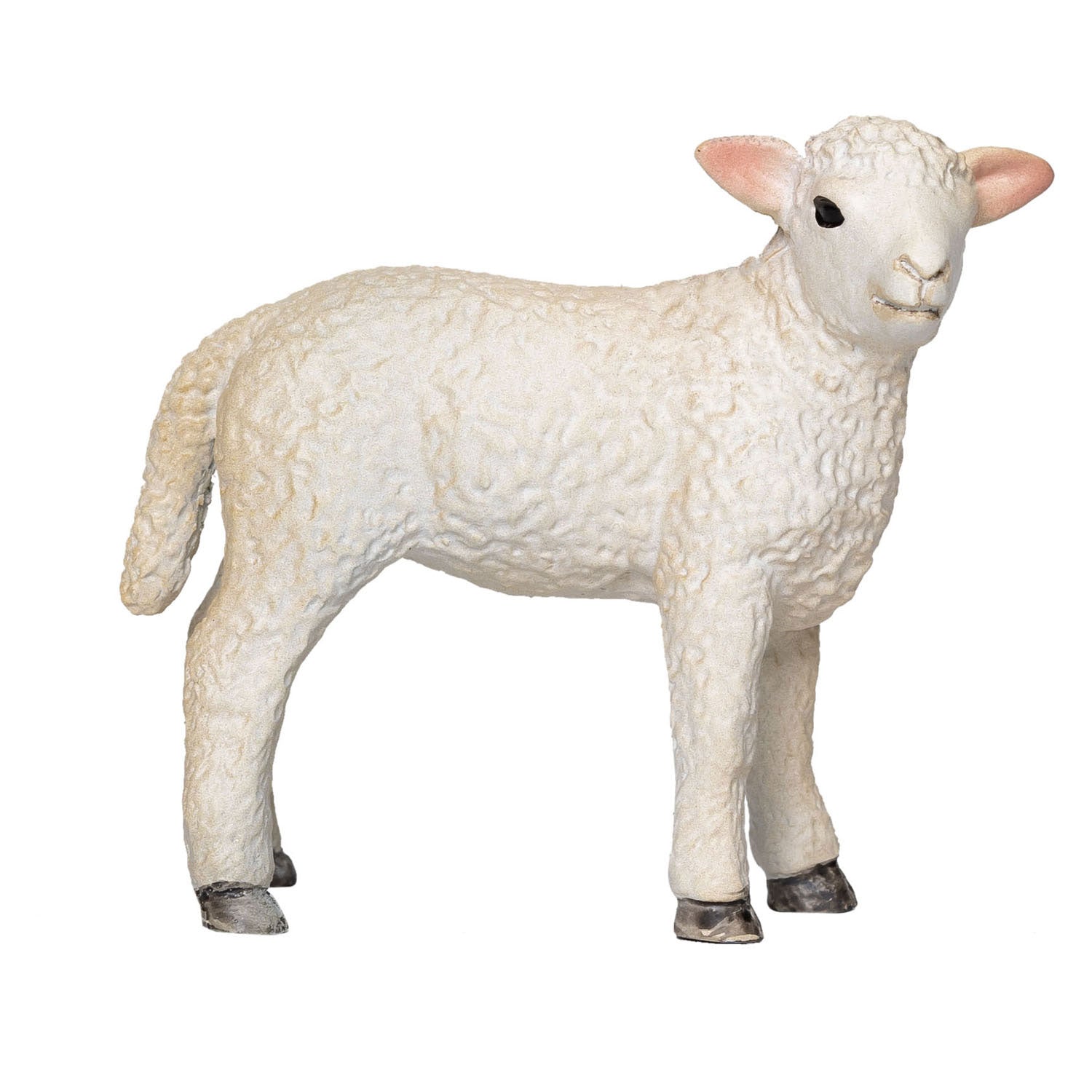 Figura realista de um cordeiro branco da marca Mojo, ideal para brincadeira educativa e colecionismo infantil.