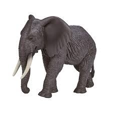Figura realista de um elefante africano da marca Mojo, ideal para brincadeiras educativas e colecionismo.